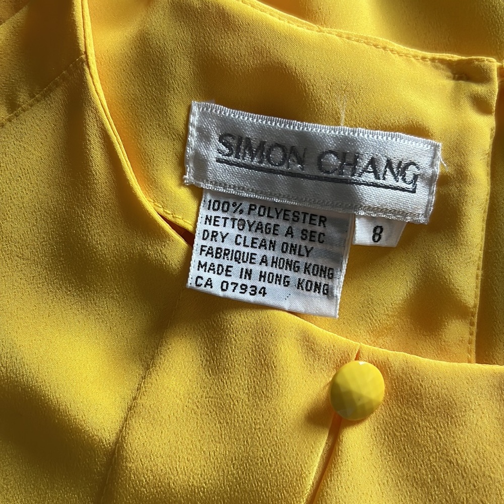 SIMON CHANG | Yellow Blouse with Pleated Details - Picture 14 of 14